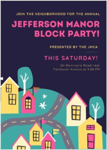 Jefferson Manor Annual Block Party @ Monticello Road, Near Fairhaven Avenue | Alexandria | Virginia | United States